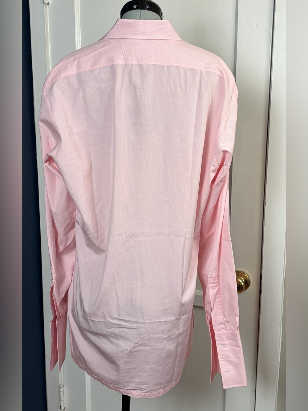 Charvet Dress Shirt, French Cuffs , Split Hem, Light Pink Check, MenM(39)15.5 - Picture 5 of 15